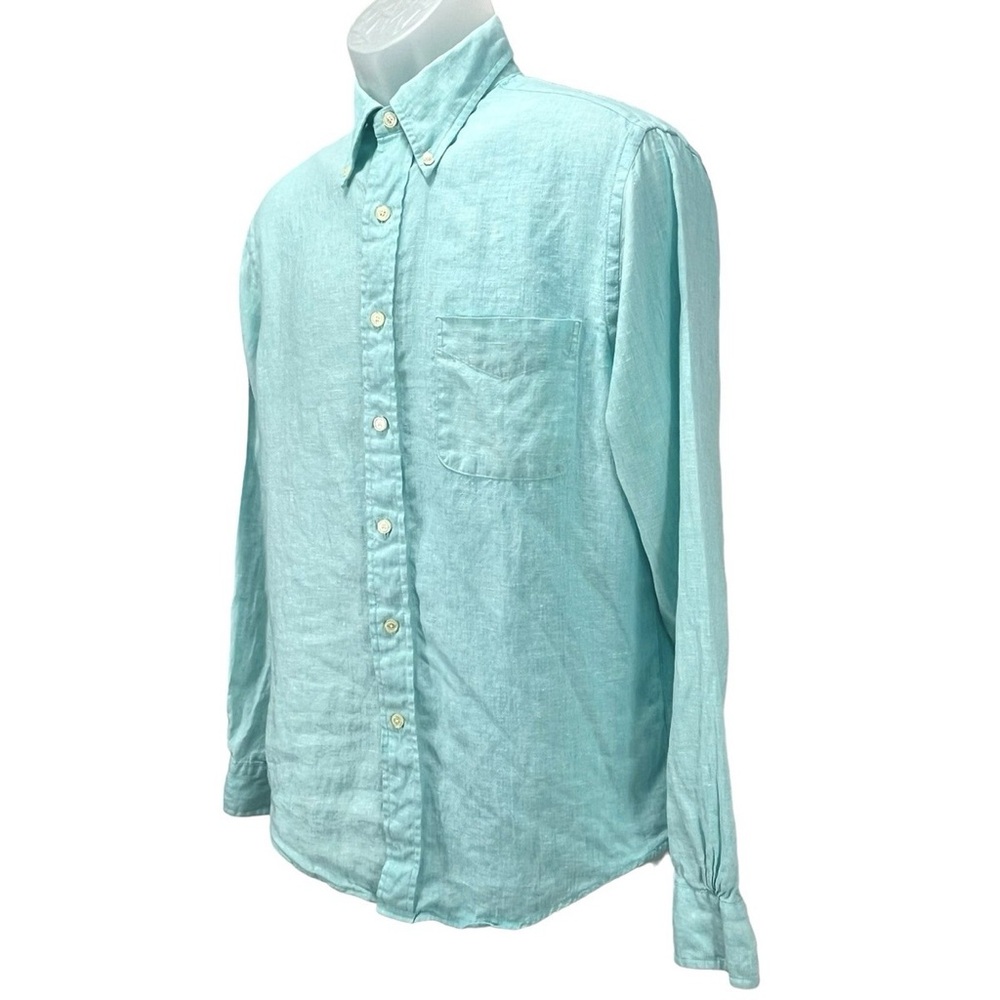 Brooks Brothers Teal Green 100% Irish Linen Original Polo